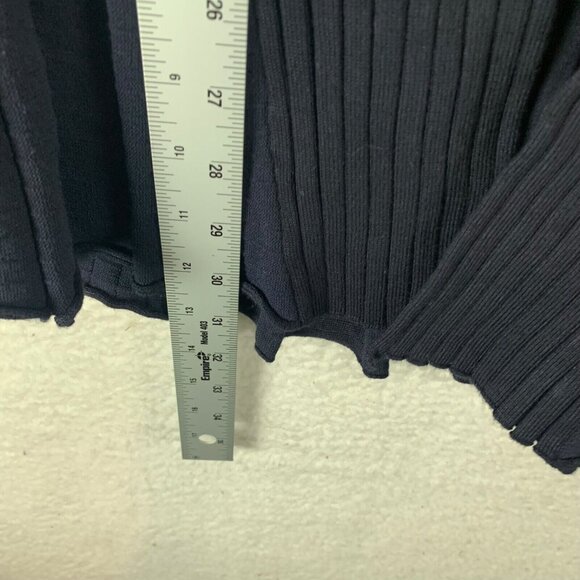 Catherine Malandrino Women's Blue Long Sleeve Pleated Knit Cardigan Size L 9171 - Picture 7 of 10